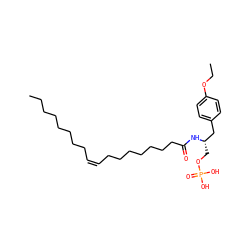 CCCCCCCC/C=C\CCCCCCCC(=O)N[C@@H](COP(=O)(O)O)Cc1ccc(OCC)cc1 ZINC000036178886