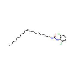 CCCCCCCC/C=C\CCCCCCCCNC(=O)Nc1c(Cl)cccc1Cl ZINC000036349636