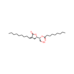 CCCCCCCC/C=C1/C[C@H]([C@H](CO)OC(=O)CCCCCCCC)OC1=O ZINC000034800447