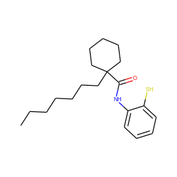 CCCCCCCC1(C(=O)Nc2ccccc2S)CCCCC1 ZINC000038154333
