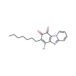 CCCCCCCC1=C(Br)c2nc3ccccn3c2C(=O)C1=O ZINC000103275979