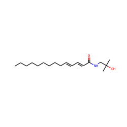 CCCCCCCCC/C=C/C=C/C(=O)NCC(C)(C)O ZINC000044351483