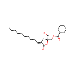 CCCCCCCCC/C=C1\C[C@@](CO)(COC(=O)C2CCCCC2)OC1=O ZINC000034800511
