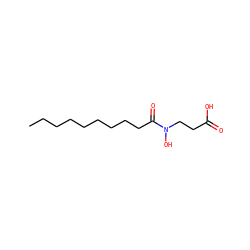 CCCCCCCCCC(=O)N(O)CCC(=O)O ZINC000096284022