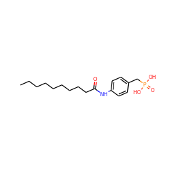 CCCCCCCCCC(=O)Nc1ccc(CP(=O)(O)O)cc1 ZINC000072106092