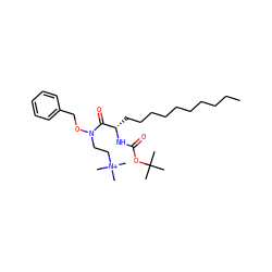 CCCCCCCCCC[C@H](NC(=O)OC(C)(C)C)C(=O)N(CC[N+](C)(C)C)OCc1ccccc1 ZINC000064560322