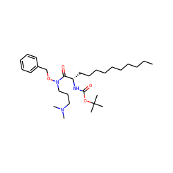 CCCCCCCCCC[C@H](NC(=O)OC(C)(C)C)C(=O)N(CCCN(C)C)OCc1ccccc1 ZINC000064559253