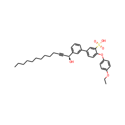 CCCCCCCCCCC#C[C@H](O)c1cccc(-c2ccc(Oc3ccc(OCC)cc3)c(S(=O)(=O)O)c2)c1 ZINC000036178558