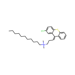 CCCCCCCCCCC[N+](C)(C)CC/C=C1/c2ccccc2Sc2ccc(Cl)cc21 ZINC000038141326