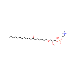 CCCCCCCCCCCC(=O)CCCCCCOC[C@@H](CO[P@](=O)(O)OCC[N+](C)(C)C)OC ZINC000014262449