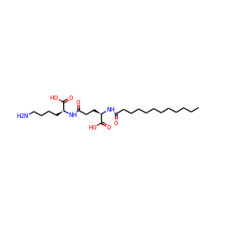 CCCCCCCCCCCC(=O)N[C@H](CCC(=O)N[C@@H](CCCCN)C(=O)O)C(=O)O ZINC000066123063