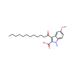 CCCCCCCCCCCC(=O)c1c(C(=O)O)n(C)c2ccc(OC)cc12 ZINC000038158691