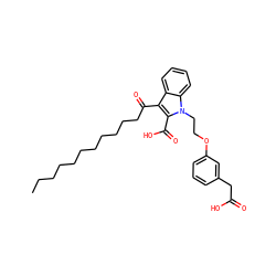 CCCCCCCCCCCC(=O)c1c(C(=O)O)n(CCOc2cccc(CC(=O)O)c2)c2ccccc12 ZINC000038158690