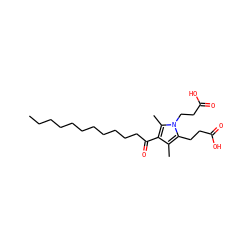 CCCCCCCCCCCC(=O)c1c(C)c(CCC(=O)O)n(CCC(=O)O)c1C ZINC000038155576