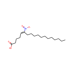 CCCCCCCCCCCC/C(=C\CCCC(=O)O)[N+](=O)[O-] ZINC000043024533