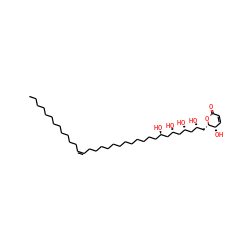 CCCCCCCCCCCC/C=C\CCCCCCCCCCCC[C@@H](O)C[C@H](O)C[C@H](O)C[C@H](O)C[C@@H]1OC(=O)C=C[C@@H]1O ZINC000072129875