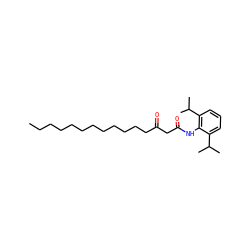 CCCCCCCCCCCCC(=O)CC(=O)Nc1c(C(C)C)cccc1C(C)C ZINC000014278175