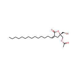CCCCCCCCCCCCC/C=C1/C[C@@](CO)(COC(C)=O)OC1=O ZINC000034800403