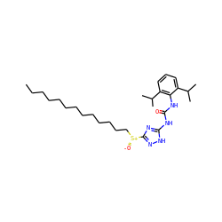 CCCCCCCCCCCCC[S@@+]([O-])c1n[nH]c(NC(=O)Nc2c(C(C)C)cccc2C(C)C)n1 ZINC000036349974