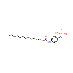 CCCCCCCCCCCCCC(=O)Nc1ccc([C@@H](F)P(=O)(O)O)cc1 ZINC000072116593
