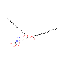 CCCCCCCCCCCCCC(=O)OC[C@H](CSC[C@H](N)C(=O)N[C@@H](CO)C(=O)O)OC(=O)CCCCCCCCCCCCC ZINC000082138059
