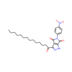 CCCCCCCCCCCCCC(=O)c1n[nH]c2c1C(=O)N(c1ccc([N+](=O)[O-])cc1)C2=O ZINC000049783833