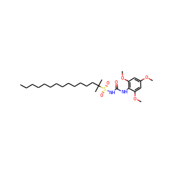 CCCCCCCCCCCCCC(C)(C)S(=O)(=O)NC(=O)Nc1c(OC)cc(OC)cc1OC ZINC000036331065