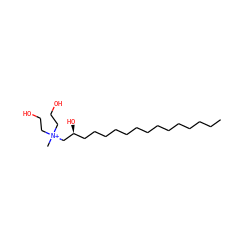 CCCCCCCCCCCCCC[C@H](O)C[N+](C)(CCO)CCO ZINC000066166051