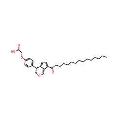 CCCCCCCCCCCCCCC(=O)c1ccc2c(-c3ccc(OCC(=O)O)cc3)nocc1-2 ZINC000036088365