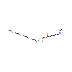 CCCCCCCCCCCCCCC[C@@H]1OC[C@H](COC(=O)CCCCC[n+]2ccsc2)O1 ZINC000038157446