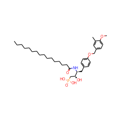 CCCCCCCCCCCCCCCC(=O)N[C@@H](Cc1ccc(OCc2ccc(OC)c(C)c2)cc1)[C@@H](O)CP(=O)(O)O ZINC000066258739