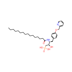 CCCCCCCCCCCCCCCC(=O)N[C@@H](Cc1ccc(OCc2ccccn2)cc1)[C@@H](O)CP(=O)(O)O ZINC000043569380