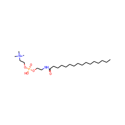 CCCCCCCCCCCCCCCC(=O)NCCO[P@@](=O)(O)OCC[N+](C)(C)C ZINC000036176646