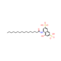 CCCCCCCCCCCCCCCC(=O)Nc1cc(S(=O)(=O)O)cc2cc(S(=O)(=O)O)cc(O)c12 ZINC000036152138