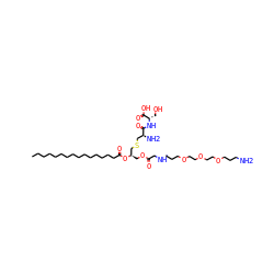 CCCCCCCCCCCCCCCC(=O)O[C@H](COC(=O)CNCCCOCCOCCOCCCN)CSC[C@H](N)C(=O)N[C@@H](CO)C(=O)O ZINC000095549014