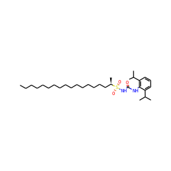 CCCCCCCCCCCCCCCC[C@@H](C)S(=O)(=O)NC(=O)Nc1c(C(C)C)cccc1C(C)C ZINC000036331060