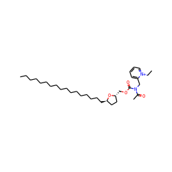 CCCCCCCCCCCCCCCCC[C@@H]1CC[C@@H](COC(=O)N(Cc2cccc[n+]2CC)C(C)=O)O1 ZINC000014236227
