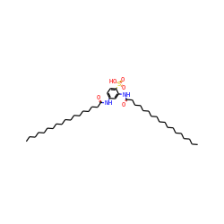 CCCCCCCCCCCCCCCCCC(=O)Nc1ccc(S(=O)(=O)O)c(NC(=O)CCCCCCCCCCCCCCCCC)c1 ZINC000049836628