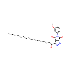 CCCCCCCCCCCCCCCCCC(=O)c1n[nH]c2c1C(=O)N(c1cccc(OC)c1)C2=O ZINC000049784340