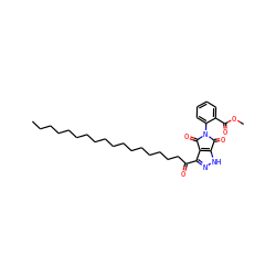 CCCCCCCCCCCCCCCCCC(=O)c1n[nH]c2c1C(=O)N(c1ccccc1C(=O)OC)C2=O ZINC000049785240