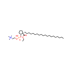 CCCCCCCCCCCCCCCCCCCC[C@@]1(C(=O)OCC)CCC[C@H]1O[P@@](=O)(O)OCC[N+](C)(C)C ZINC000095601730