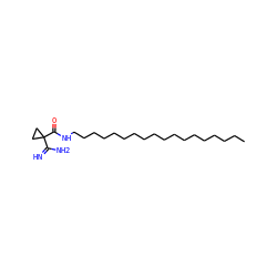 CCCCCCCCCCCCCCCCCCNC(=O)C1(C(=N)N)CC1 ZINC000071294885