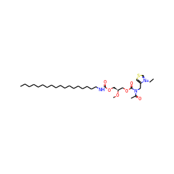CCCCCCCCCCCCCCCCCCNC(=O)OC[C@@H](COC(=O)N(Cc1csc[n+]1CC)C(C)=O)OC ZINC000038157214