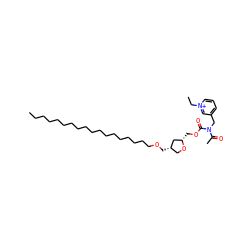 CCCCCCCCCCCCCCCCCCOC[C@H]1CO[C@@H](COC(=O)N(Cc2ccc[n+](CC)c2)C(C)=O)C1 ZINC000038157386