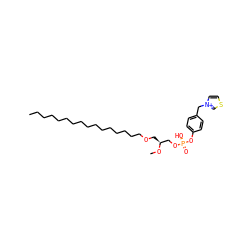 CCCCCCCCCCCCCCCCOC[C@@H](CO[P@@](=O)(O)Oc1ccc(C[n+]2ccsc2)cc1)OC ZINC000038361427