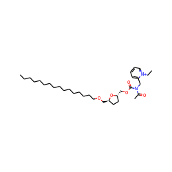 CCCCCCCCCCCCCCCCOC[C@@H]1CC[C@@H](COC(=O)N(Cc2cccc[n+]2CC)C(C)=O)O1 ZINC000014236211