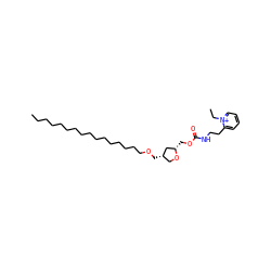 CCCCCCCCCCCCCCCCOC[C@H]1CO[C@@H](COC(=O)NCCc2cccc[n+]2CC)C1 ZINC000038157366