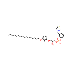 CCCCCCCCCCCCCCCCOc1cccc(OC[C@@H](CO[P@@](=O)(O)Oc2cccc(C[n+]3ccsc3)c2)OC)c1C ZINC000049649330