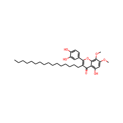 CCCCCCCCCCCCCCCCc1c(-c2ccc(O)c(O)c2)oc2c(OC)c(OC)cc(O)c2c1=O ZINC000036222855