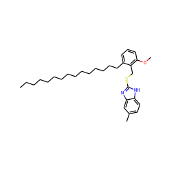 CCCCCCCCCCCCCCCc1cccc(OC)c1CSc1nc2cc(C)ccc2[nH]1 ZINC000036126972